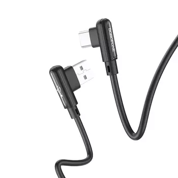 Кабель USB Type-C(m)-USB 2.0(Am), угловой, 3A, 1м, черный Borofone Lucky BX58 (6931474752178)