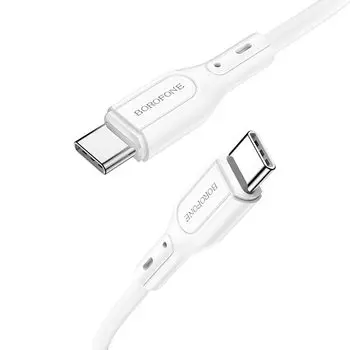 Кабель USB Type-C-USB Type-C, 3А, 1 м, белый, Borofone BX66 Wide way 60W (6974443382471)