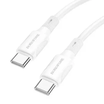 Кабель USB Type-C-USB Type-C, 3А, 1 м, белый, Borofone BX80 (6974443385250)