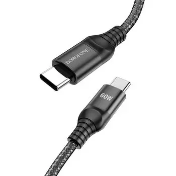 Кабель USB Type-C-USB Type-C, 3А, 1 м, черный, Borofone BX56 Delightful 60W (6931474750983)
