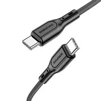 Кабель USB Type-C-USB Type-C, 3А, 1 м, черный, Borofone BX66 Wide way 60W (6974443382464)