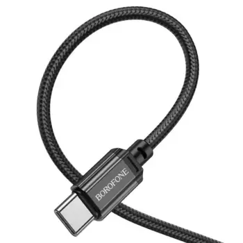 Кабель USB Type-C-USB Type-C, быстрая зарядка, 3А, 60 Вт, 1 м, черный, Borofone Sharp BX87