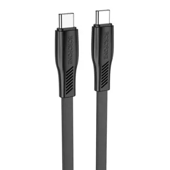 Кабель USB Type-C-USB Type-C, плоский, 3А, 60 Вт, 1 м, черный, Borofone BX85 Auspicious (6974443387131)