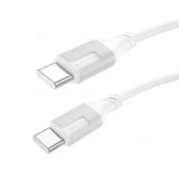 Кабель USB Type-C-USB Type-C, 3А, 60 Вт, 1 м, белый, Borofone Creator BX101