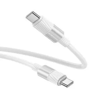 Кабель USB Type-C-USB Type-C, 3А, 60 Вт, 1 м, белый, Borofone BX106