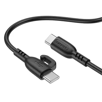Кабель USB Type-C-USB Type-C, быстрая зарядка, 3А, 1 м, черный, Borofone Symbol BX91 (6974443389944)