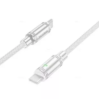 Кабель USB Type-C-USB Type-C, быстрая зарядка, 3А, 60 Вт, 1.2 м, серый, Borofone BU40