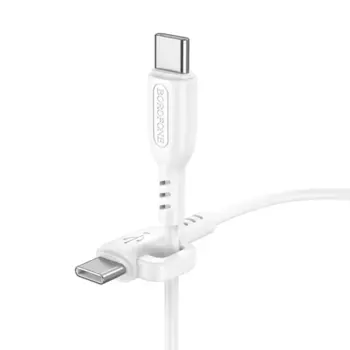 Кабель USB Type-C-USB Type-C, быстрая зарядка, 3А, 60 Вт, 1 м, белый, Borofone Symbol BX91 (6974443389951)