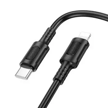 Кабель USB Type-C-Lightning 8-pin, 3А, 27 Вт, 1 м, черный, Borofone BX111