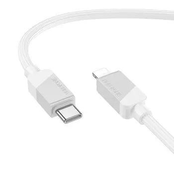 Кабель USB Type-C-Lightning 8-pin, 3А, 27 Вт, 1 м, белый, Borofone BX107