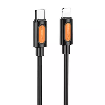 Кабель USB Type-C-Lightning 8-pin, 3А, 27 Вт, 1 м, черный, Borofone BX114