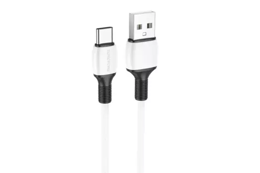 Кабель USB-USB Type-C, 3А, 1 м, белый, Borofone BX84 Rise (6974443386813)