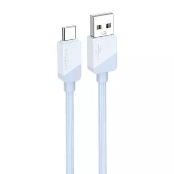 Кабель USB-USB Type-C, 3А, 1 м, синий, Borofone BX107