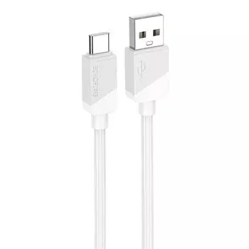 Кабель USB-USB Type-C, 3А, 1 м, белый, Borofone BX107