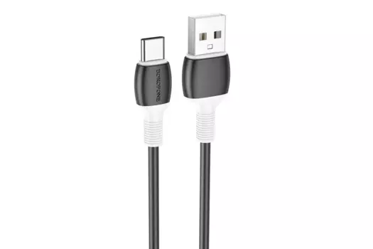 Кабель USB-USB Type-C, 3А, 1 м, черный, Borofone BX84 Rise (6974443386806)