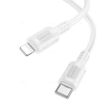 Кабель USB Type-C-Lightning 8-pin, 3А, 27 Вт, 1 м, белый, Borofone BX111