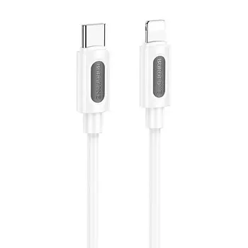 Кабель USB Type-C-Lightning 8-pin, 3А, 27 Вт, 1 м, белый, Borofone BX114