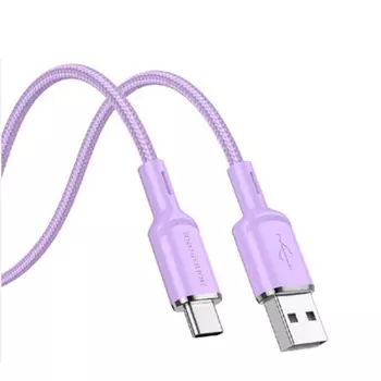 Кабель USB-USB Type-C, быстрая зарядка, 3А, 1 м, фиолетовый, Borofone Cyber BX90 (6974443389654)