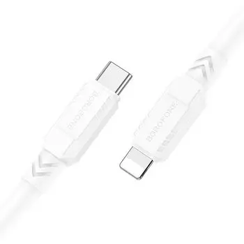 Кабель USB Type-C-Lightning 8-pin, 3А, 20 Вт, 1 м, белый, Borofone BX81 Goodway (6974443386042)
