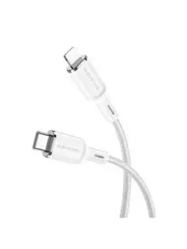 Кабель USB Type-C-Lightning 8-pin, быстрая зарядка, 3А, 1 м, белый, Borofone Cyber BX90 (6974443389555)