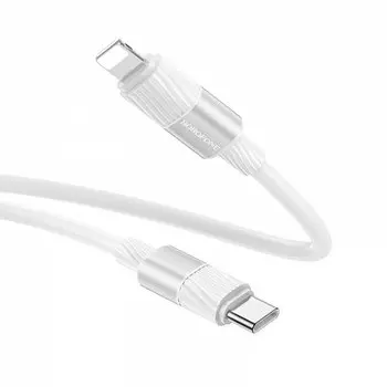 Кабель USB Type-C(m)-Lightning 8-pin(m), 3А, 27 Вт, 1 м, белый, Borofone BX106