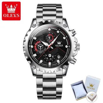 OLEVS 2873 Часы Многофункциональные часы Motion Time Light Водонепроницаемые кварцевые мужские часы Мужские часы
