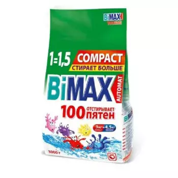 Стиральный порошок BiMax 3кг автомат 100 пятен п/п