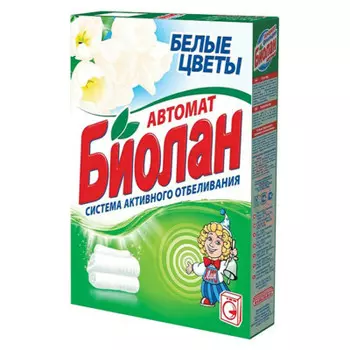 Стиральный порошок Биолан 350г автомат белые цветы к/к