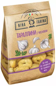 Сушки тараллини с чесноком 180 г нина фарина