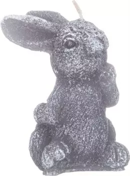 Свеча 5*3*6 см бронко фигурная кролик серая 315-190
