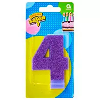 Свеча цифра 4 веселая затея 8 см