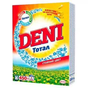 Стиральный порошок Deni тотал 450г универсал стойкий цвет