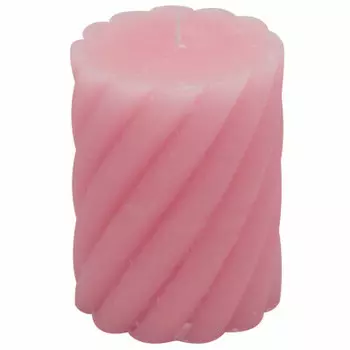 Свеча Save&amp;Soft столбик рустик витой 7,4*10см розовый