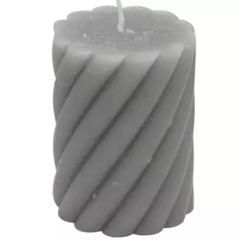Свеча Save&amp;Soft столбик рустик витой 7,4*10см серый