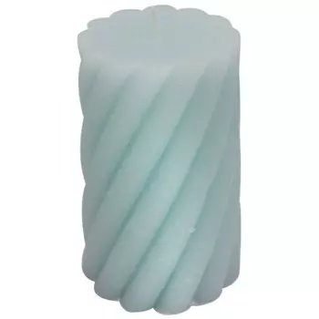 Свеча Save&amp;Soft столбик рустик витой 7,4*14см голубой