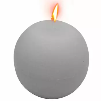 Свеча шар Save&amp;Soft рустик 8см серый