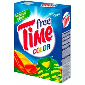 Стиральный порошок Free Time 350г колор автомат чистый цвет