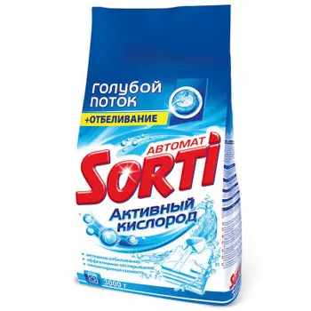 Стиральный порошок Sorti 3кг автомат активный кислород п/п