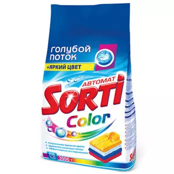 Стиральный порошок Sorti 3кг автомат колор п/п