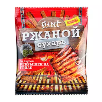 Сухарики Флинт 80г ребрышки на гриле
