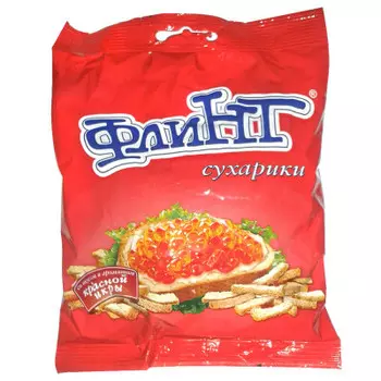 Сухарики флинт 80г с красной икрой