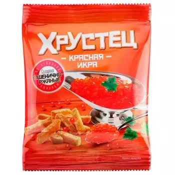 Сухарики хрустец 130 г со вкусом красная икра