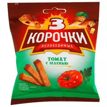 Сухарики Три Корочки 100г томат зелень