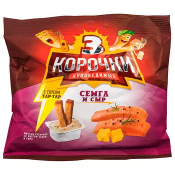 Сухарики Три Корочки 60г семга с соусом тар-тар