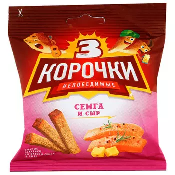 Сухарики Три Корочки со вкусом семги и сыра 40г