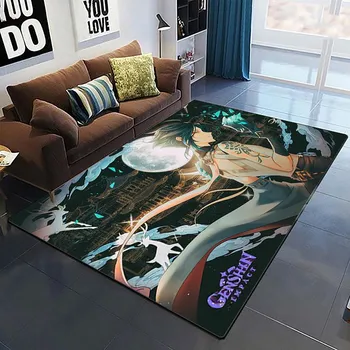 Genshin Impact Art Печатный ковер для гостиной Большой ковер Мягкий коврик Киберспортивное кресло Ковры Alfombra Подарки Прямые покупки 40cm by 60cm