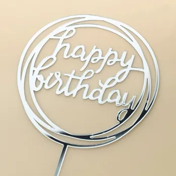 10 шт./компл., черные, золотые, акриловые топперы для торта, топперы для торта «С Днем Рождения», детский декор для дня рождения, принадлежности для детского душа, инструменты