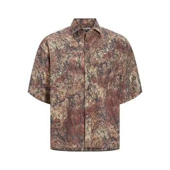 Рубашка с коротким рукавом Jack & Jones Lava Boxy STYD24, коричневый