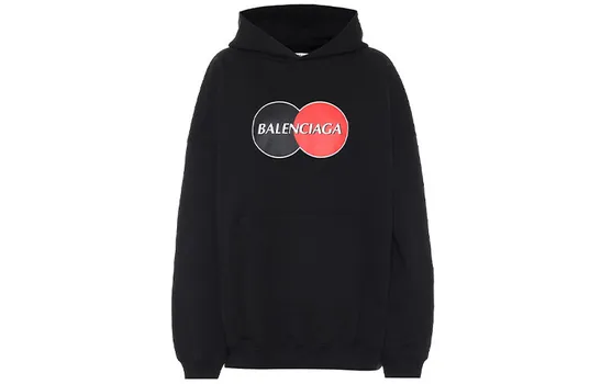 Толстовка женская Balenciaga с принтом и логотипом, черный
