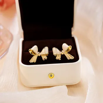 Daily Bow Earrings - Luxurious and Charming Sweetness розовый